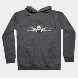 Festive DJI Mini 3 Pro Santa hat with beard and garland Hoodie